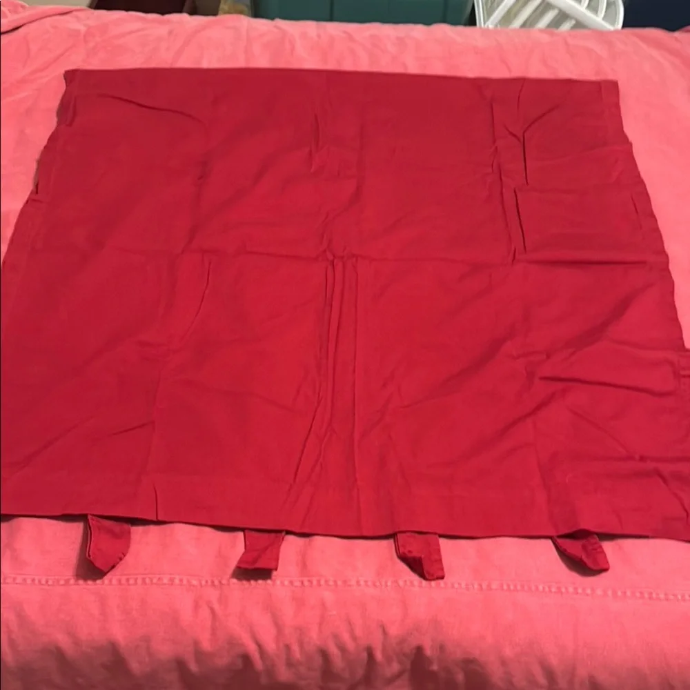 Mainstays Red Cotton Fabric Long Drape Panels 2  with 6 Hang Loops